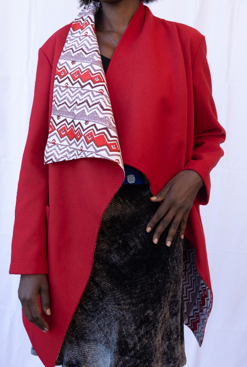 PG lana rossa e wax a righe 