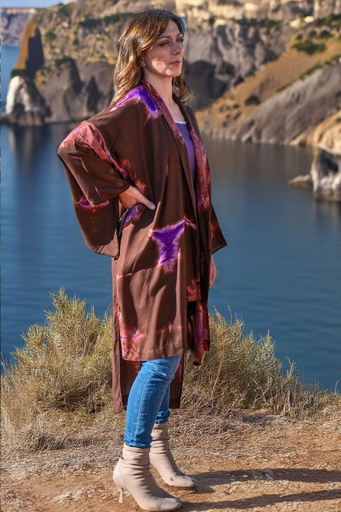 kimono karis viola marrone
