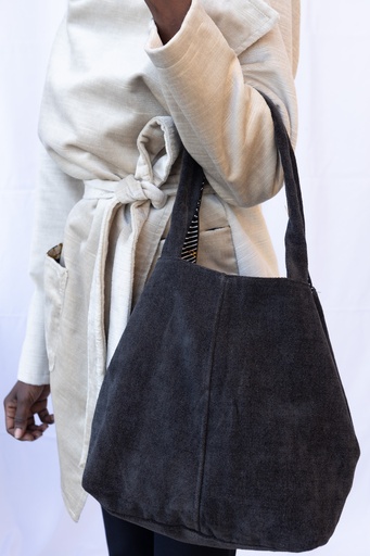 TaWax Bag in dark camel velvet